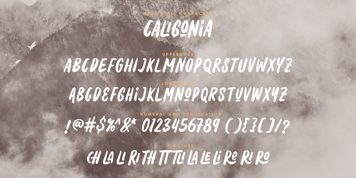 Beispiel einer Caligonia Regular-Schriftart